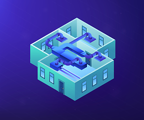 Image showing Ventilation system concept vector isometric illustration.