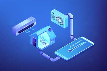 Image showing Air conditioning concept vector isometric illustration.