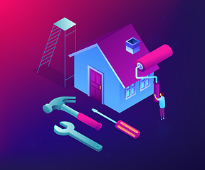 Image showing DIY repair concept vector isometric illustration.