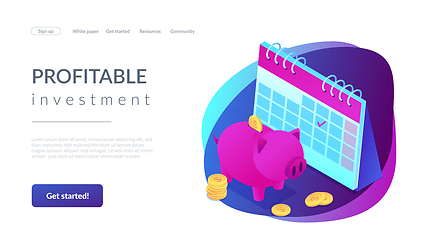 Image showing Cash deposit isometric 3D landing page.