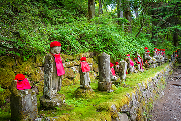 Image showing Narabi Jizo statues, Nikko, Japan