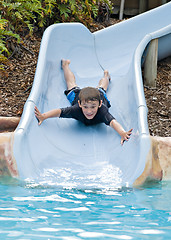 Image showing coming down the slide