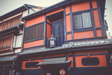 Image showing Traditional japanese houses, Gion district, Kyoto, Japan