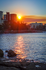 Image showing Manly Beach at sunset, Sydney, Australia