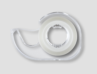Image showing Scotch tape dispenser isolated on grey background