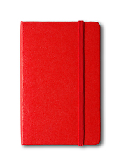 Image showing Red closed notebook isolated on white