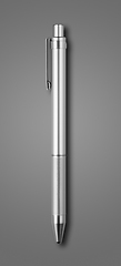 Image showing Metal pen isolated on dark grey background