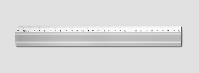 Image showing Metal ruler isolated on grey background