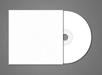 Image showing White CD - DVD mockup template isolated on Dark Grey