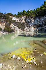 Image showing Steaming lake in Waiotapu, Rotorua, New Zealand