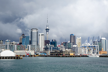 Image showing Auckland view from the sea, New Zealand