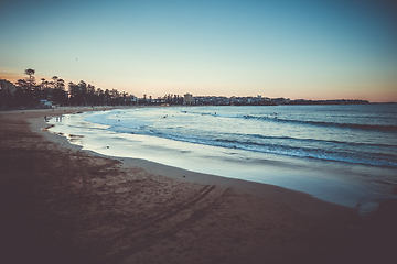 Image showing Manly Beach at sunset, Sydney, Australia