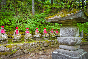 Image showing Narabi Jizo statues, Nikko, Japan