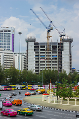 Image showing View from the heights the construction of houses in Bangkok