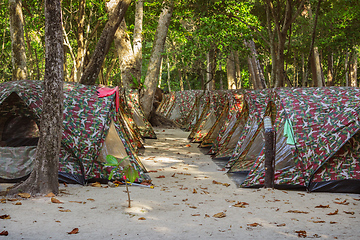 Image showing Tents camping at  Similan Islands Thailand