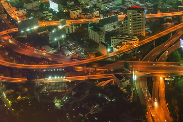 Image showing Bangkok city at night, Thailand