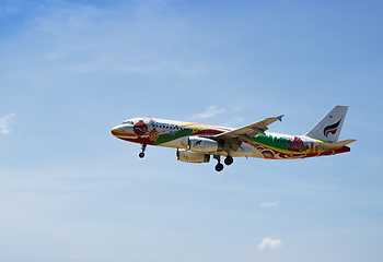 Image showing  Landing Airbus A320-200 of Bangkokairway