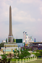 Image showing Victory Monument - big military monument in Bangkok, Thailand