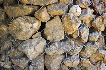 Image showing Grid with gray granite stones, background