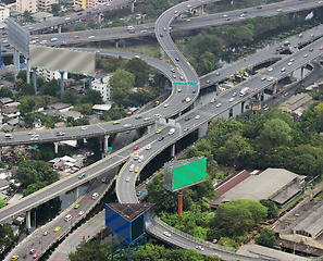 Image showing Asian city with overpasses and viaducts