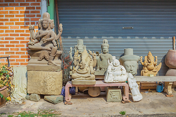 Image showing Sculptural images of deities are sold