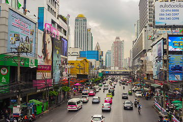 Image showing Street scene with transport . Bangkok