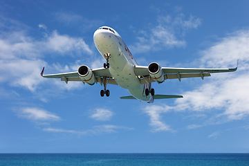 Image showing Airbus A320,  landing in Phuket International Airport  in Thailand