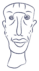 Image showing A line art of man\'s face vector or color illustration