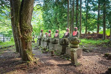 Image showing Narabi Jizo statues, Nikko, Japan