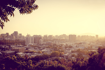 Image showing Santiago city aerial view, Chile