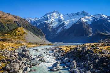 Image showing Glacial lake in Hooker Valley Track, Mount Cook, New Zealand