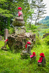 Image showing Narabi Jizo statues, Nikko, Japan