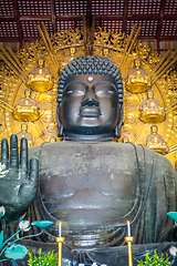 Image showing Vairocana buddha in Daibutsu-den Todai-ji temple, Nara, Japan