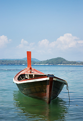 Image showing Wooden boat on  tropical sea,  Phuket, Thailand