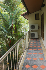 Image showing Balcony of house facing jungle