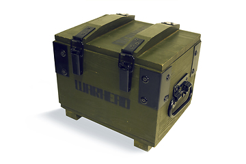 Image showing Wooden box for warheads, belonging army