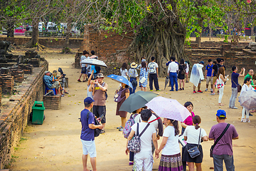 Image showing Tourists on tour in Ayutthaya