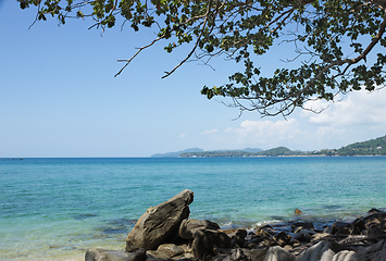 Image showing Rocky shore of the Andaman sea, Thailand