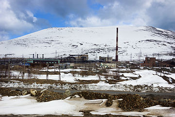 Image showing Industrial zone in mountains, in polar regions of Russia