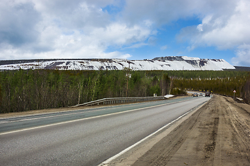 Image showing Road in nort region Russia. Early spring