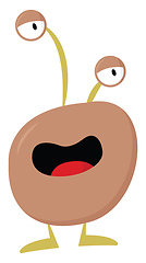 Image showing Cartoon funny monster with two bulging eyes vector or color illu