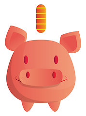 Image showing Vector illustration of a smiling piggy bank on white background