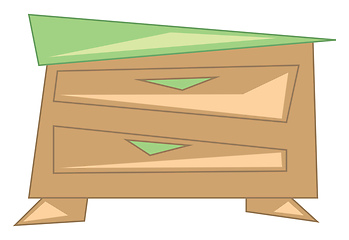 Image showing Clipart of a beautiful wooden shelf known as chest of drawer vec