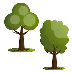 Image showing Couple of green trees vector illustration on white background