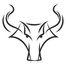 Image showing Simple black and white tattoo sketch of taurus horoscope sign ve