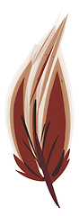 Image showing Brown feather painting vector or color illustration