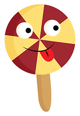 Image showing A colorful lollipop with its tongue hanging out vector or color 
