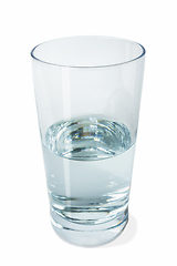 Image showing Half full glass crystal clear water