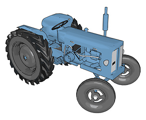 Image showing Blue tractor vector illustration on white background