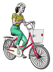 Image showing A teenage ride vector or color illustration